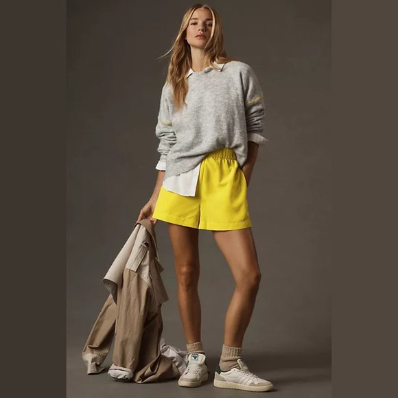 NEW Sunday in Brooklyn Size M Women's Yellow Pull On Shorts - Chartreuse - Picture 2 of 5